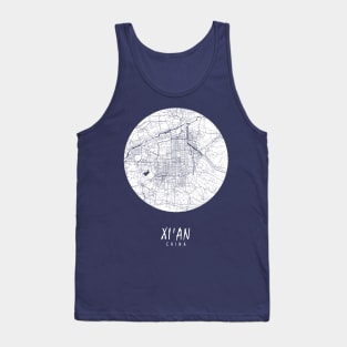 Xian, Shaanxi, China City Map - Full Moon Tank Top